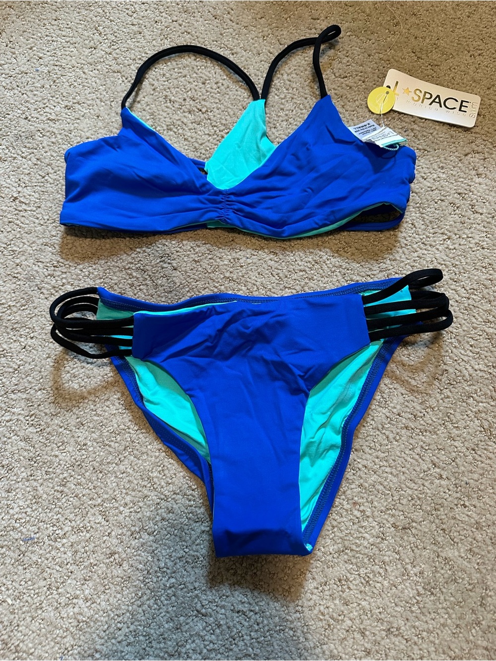 NWT L*Space Hartley Low Down bikini set royal blue - Picture 2 of 4